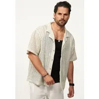 SOULSTAR Kurzarmhemd im Vintage Summer-Look Herren Kurzarm Strick Polo-Hemd T-Shirt