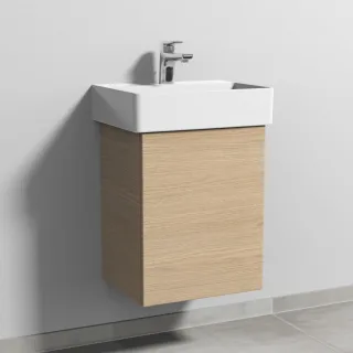 Sanipa 3way Waschtischunterbau zu Duravit Dura Square Waschtisch mit 1 Tür, Eiche-Nordic SM42548