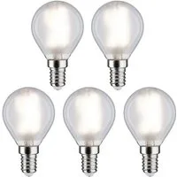 Paulmann LED-Leuchtmittel 5er Pack Tropfen 470lm 4000K matt 230V, E14, 5 St., Neutralweiß