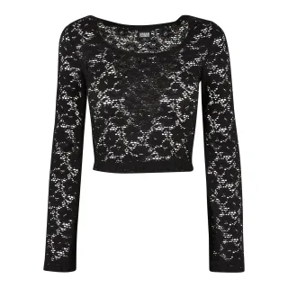 Urban Classics - Kurzes Top für Damen Langärmlig (Schwarz)