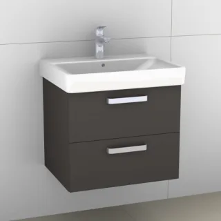 Artiqua 413 Waschtischunterschrank für Smyle Square 500229 (ehem. 120560) Stahlgrau Metallic, 413-WU 413-WU2L-K146-7141-88