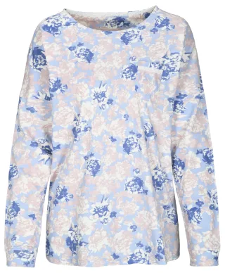 IN LINEA - Da.-Shirt greige floral - Gr. - 42