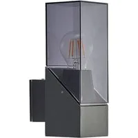 Lucande Außen-Wandleuchte Fiola, Metall, Schwarz IP54, 1 x 23 W