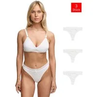 Tazzio String 3er-Pack Damen Tanga F927 (Packung, 3-St., 3er-Pack) Spitzen-Detail am Bund & String-Schnitt