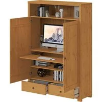 OTTO home Wäscheschrank Gotland! Home Office Schrank, Mehrzweckschrank, Büroschrank (H/B/T ca. 180/125/40cm) mit Ausziehregal, Schublade, stabil + langlebig, Massivholz made in EU