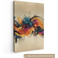 OneMillionCanvasses® Leinwandbild Explosion - Farbenfroh - Formen - Abstrakt, Fotodruck (1 St), Leinwand Canvas Wandbild, Wanddekoration 20x30 cm