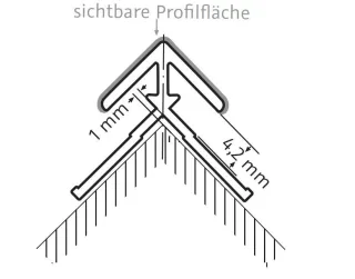 HSK Eckprofil, außen, gerade ca. 23 × 23 x 2550 mm, Alu silber-matt, 930011-1 930011-1