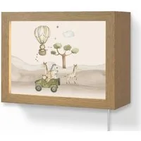 OnlyWow Wandleuchte Lightbox Wilde Tiere - Safari - Aquarell - Heißluftballon - Jungen, Dimmbar, Farbwechsel, LED, Warmweiß, Kaltweiß, Neutralweiß Einstellbar, Wandlampe Innen, Dimmbar, mit Kabel, LED, Modern, Kinder