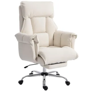 Homcom Bürostuhl, Creme, Metall, Füllung: Schaumstoff, 80x114x80 cm, Arbeitszimmer, Bürostühle, Chefsessel