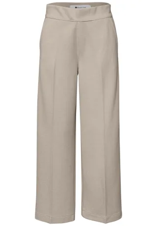 Street One - 7/8 High Waist Wide Leg Hose im Casual Fit cobble stone - Gr. - 7
