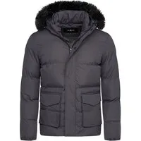 SOULSTAR Winterjacke S2RISOR Parka Lang Puffer Jacke mit Kapuze & abnehmbarem Kunstfell Pufferjacke