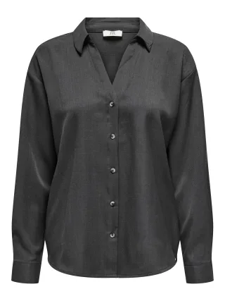 JDY - JDYNINA L/S SHIRT WVN NOOS Dark Grey Melange - Gr. - XS