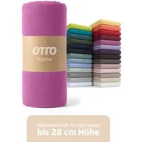 OTTO home Spannbettlaken BLACKBERRY in BASIC und PREMIUM Qualität, 100% Baumwolle, Jersey (110 g/m), Gummizug: rundum, (1 Stück), für hohe Matratzen bis 28 cm, Bettlaken, Spannbetttuch, pflegeleicht
