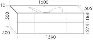 Burgbad Mineralguss Waschtisch-Set rc40 Anthrazit Hochglanz/Alpinweiss, SGAE160F4527C0001 SGAE160F4527C0001