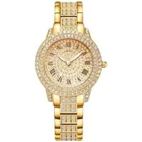 Taffstyle Quarzuhr Damen Kristall Armbanduhr Mädchen Uhr mit römischen Ziffern, (Edle Armbanduhr mit funkelnden Steinen in Gold, Silber oder Roségold erhältlich - Geschenkidee)