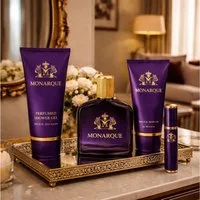 Fine Perfumery London Pflege-Geschenkset Monarque Pour Homme 4-tlg. Herren Duftset: EdP, Duschgel, Aftershave, 4-tlg., Hergestellt in UK, Geschenkset, Zitrisch Würzig