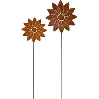 Rostikal Gartenstecker Rost Deko Blumen Edelrost Gartendeko Echter Rost