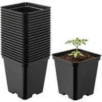 Garronda Blumentopf Kunststoff eckig mit Drainagelöchern Blumentopf für Garten GD-0199 (20 St., 20er Set)