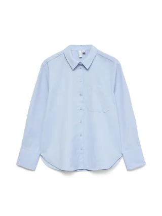 VERO MODA - VMINGE L/S SHIRT WVN BTQ Brunnera Blue - Gr. - L
