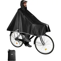 LuxusKollektion Campingstuhl Regenponcho Wasserdicht Fahrrad Kapuze Compact Einheitsgröße Schwarz