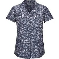 Killtec Funktionshemd KOS 86 WMN WVN SHRT Schnelltrocknende Damenbluse mit floralem Print und Zierriegeln