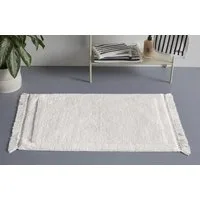 LeGer Home by Lena Gercke Badematte Tamsin, Badvorleger, Badezimmer Teppich, Höhe 20 mm, strapazierfähig, fußbodenheizungsgeeignet, Baumwolle, rechteckig, mit Fransen, Badteppich, Badematte, Baumwolle