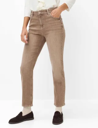Brax Damen Five-Pocket-Hose Style MADISON S WALNUT, denim braun, Gr. 46K