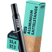 AARON Sattelstütze Tube Sattelstange 25,4 / 27,2 mm – 350 mm – Aluminium Fahrrad Schwarz