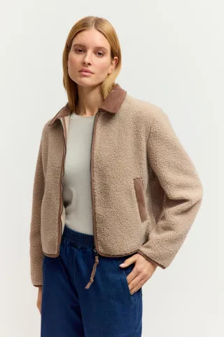 THE FASHION PEOPLE - Teddy Jacket STONE DUST - Gr. - 34