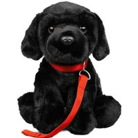 Teddys Rothenburg Kuscheltier Labrador + Leine sitzend schwarz 28 cm Plüschhund (Plüschtier, Stofftier, Stoffhund), mit Hundeleine