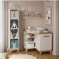 VitaliSpa® Wickelkommode Malia, Weiß/Artisan/Artisan, 85 x 85.2 cm mit Tür
