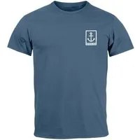 Neverless Print-Shirt Herren T-Shirt Anker Motiv Brust Batch Logo Fashion Streetstyle mit Print
