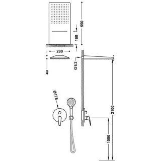 Tres Bausatz 3 Wege Unterputz Einhebelmischer Rapid box für die Dusche , 28137301 28137301