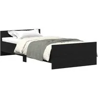 vidaXL Bett Bettgestell ohne Matratze Schwarz Eichen-Optik 90x200 cm