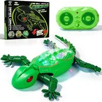 Esun RC-Tier Gecko Wandflitzer, Ferngesteuerte Eidechse Wand Klettern, mit LED (Set, Komplettset), Kann an Wänden und Decken hochkriechen, ab 3 jahre