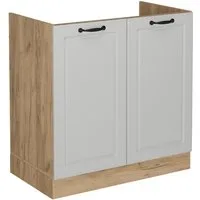 Vicco Unterschrank R-Line, Weiß Landhaus/Goldkraft Eiche, 80 cm ohne Arbeitsplatte (1-St)