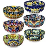 vancasso Schale 6tlg Schale-Set für 6, LUMI Müslischale, Porzellan, BOHO-Stil, Porzellan, (Set, 6-tlg)