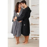 Bruno Banani Unisex-Bademantel Robby, ideal für Sauna & Spa, Standardlänge & Überlänge, Langform, Walkfrottee, Kapuze, Gürtel, Damen & Herren Bademäntel, Baumwolle, mit Taschen, Sauna, XS-3XL