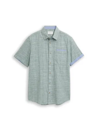 Tom Tailor - Regular Fit Hemd mit Karomuster garden green check - Gr. - XL