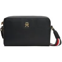 Tommy Hilfiger Mini Bag TH JOY CAMERA BAG CORP, Unisex Schultertasche, Umhängetasche mit gestreiftem Schulterriemen