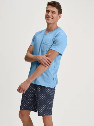 CALIDA - HERREN Pyjama kurz glacier lake - Gr. - XXL