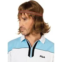 Metamorph Kostüm-Perücke 80er Tennisspieler Perücke Faschingskostüm Herren, Wimbledon-Nostalgie mit Björn Borg-Frisur