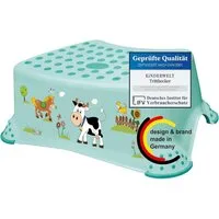 KiNDERWELT Tritthocker Premium stabiler Tritthocker Funny Farm aquamarin