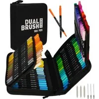 AKKEE Filzstift Marker Dicke und Dünne 100 Farben Fineliner, Dual Brush Pen Set, (100-tlg), Für Kinder Erwachsene, Fasermaler und Fineliner, Zeichnen DIY