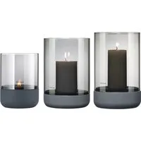 blomus Windlicht -CALMA- Glas Kerzenhalter, Teelichthalter, Stimmungslicht modern (SET, 3 St., SIZE S,M,L), aus Glas mit Betonsockel