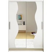 MIRJAN24 Kleiderschrank Miami S (mit Kleiderstange und Spiegel) Garderobenschrank, Schwebetürenschrank, 2-türig