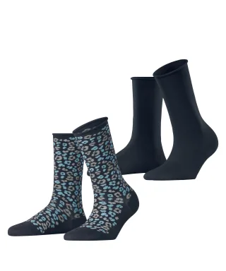 ESPRIT socks & tights - Esprit Flower Bloom 2-Pack Damen marine - Gr. - 36.5