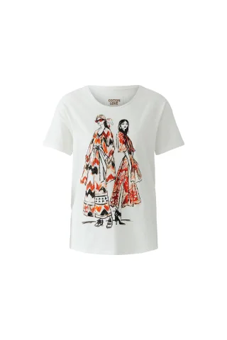 Oui - T-Shirt cloud dancer - Gr. - 34