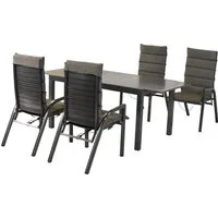 MERXX Garten-Essgruppe Siros, (Set, 9-tlg), inkl. 4 Sessel, 4 Auflagen, 1 Ausziehtisch