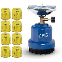 ZMC Gaskocher Campingkocher Gaskocher Shisha Kohleanzünder Herd + 8x Gaskartuschen, (Maximale Temperatur: 1100W / Gewicht: 520g / 190g Butangas, Maximale Temperatur: 1100W / Gewicht: 520g / 190g Butangas), Butangasbrenner Kartuschenkocher Kochfeld fü